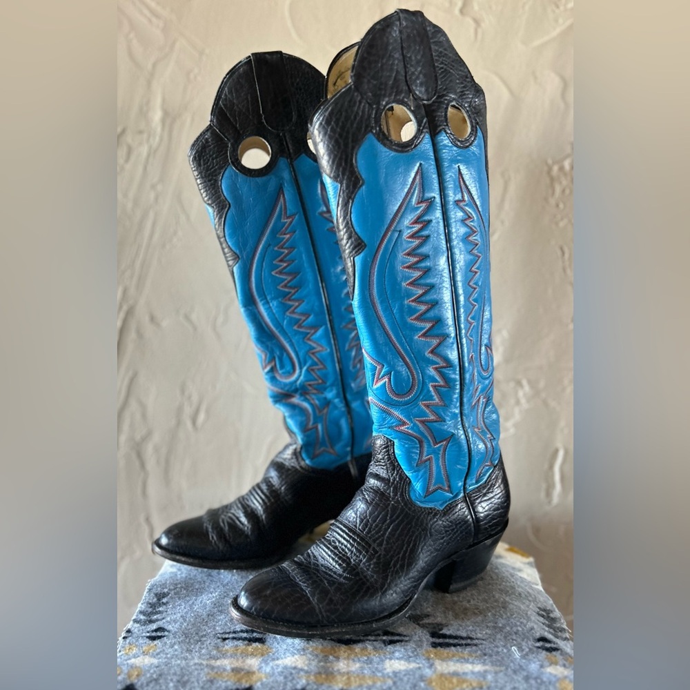 ❤️Women Cowboy Boots - Panhandle Slim Vintage ✨ Scalloped